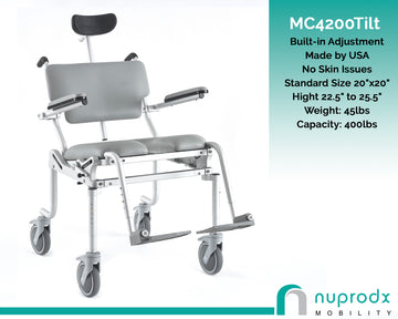 Nuprodx MC4200Tilt -Tilt-in-space Shower Chair and Commode Chair